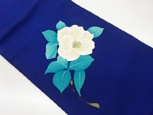 塩瀬金彩手描き白椿模様名古屋帯